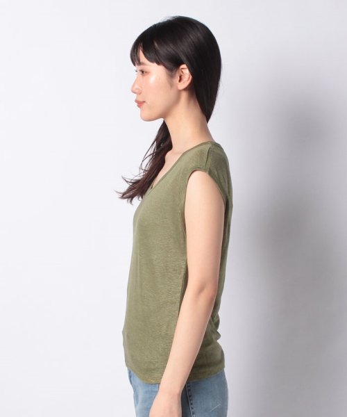 BENETTON (women)(ベネトン（レディース）)/ラウンドネックフレンチスリーブリネンTシャツ・カットソー/img33