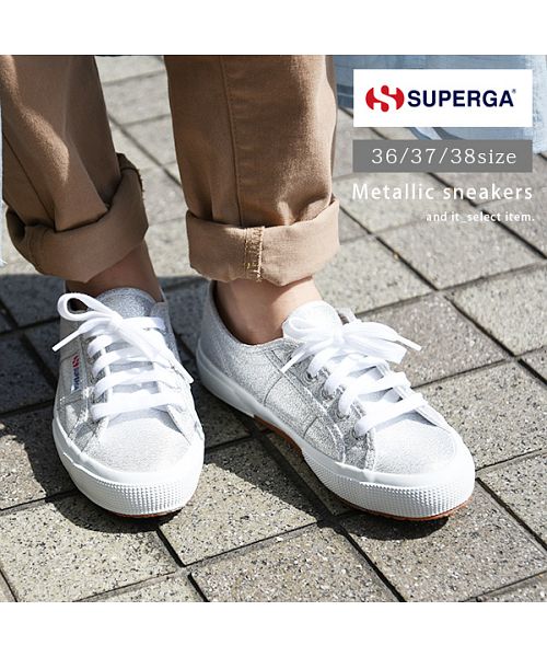 スニーカー レディース　おしゃれ　SUPERGA　スペルガ　メタリックスニーカー/2750－LAMEW【36】【37】【38】春夏秋冬 靴 シューズ  ラメ キラ