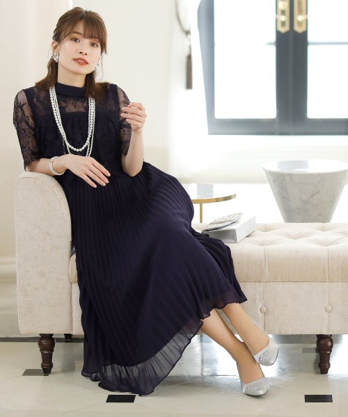 ハイネックドッキングプリーツドレス ロングスカート 結婚式ワンピース 二次会 謝恩会 セレモニー大きいサイズ対応フォーマルパーティードレス プールヴー Pourvous Magaseek ハイネックドッキングプリーツドレス ロングスカート 結婚式ワンピース 二次会 謝恩会 セレモニー大きいサイズ対応フォーマルパーティードレス プールヴー Pourvous Magaseek