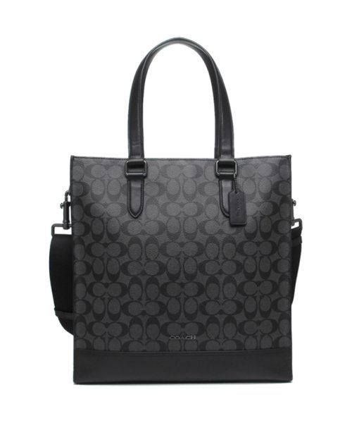 コーチ アウトレット トートバッグ ショルダーバッグ シグネチャー グレー ブラック メンズ Coach C3232 Qbmi5 コーチ Coach Magaseek