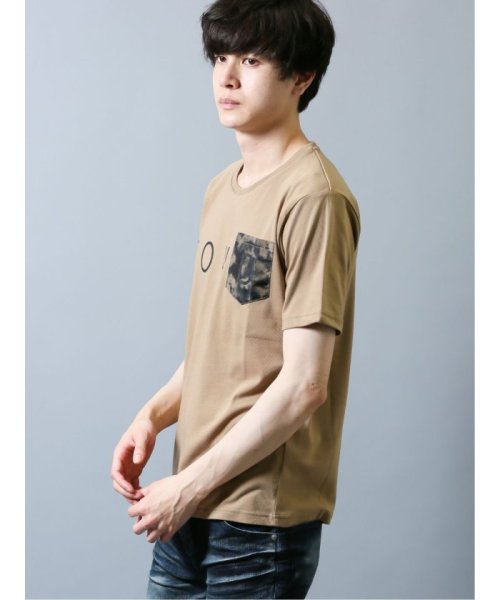 semanticdesign(セマンティックデザイン)/ポケット布帛使い クルーネック半袖Tシャツ/img01