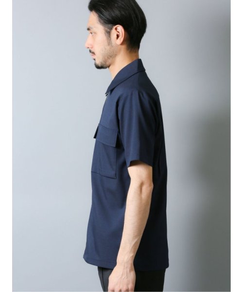 TAKA-Q(タカキュー)/ポリトロ Wポケット半袖ジップシャツ/img02