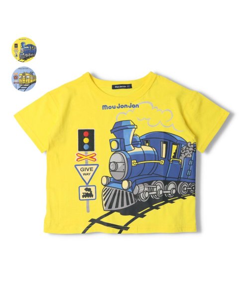 セール 子供服 Moujonjon ムージョンジョン 機関車 電車プリントｔシャツ 80cm 1cm M ムージョンジョン Moujonjon Magaseek
