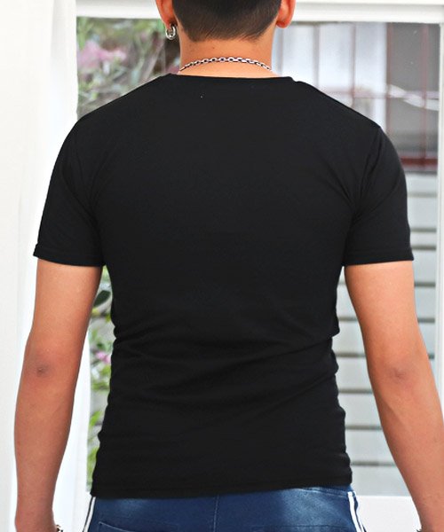 LUXSTYLE(ラグスタイル)/ラインストーンベアプリント半袖Tシャツ/Tシャツ メンズ 半袖 ベア プリント ロゴ クルーネック/img01