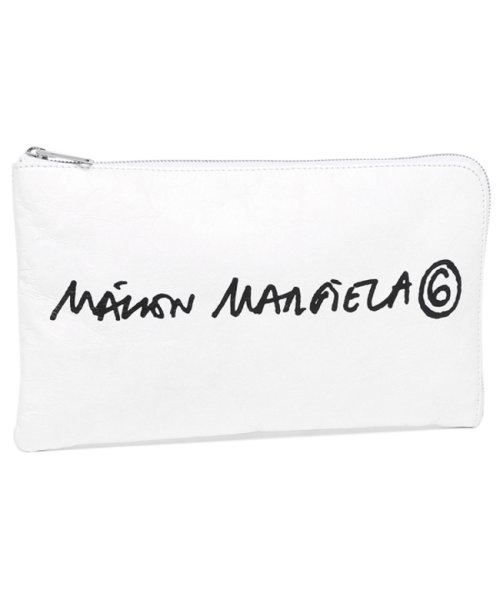 MM6 Maison Margiela(MM６　メゾンマルジェラ)/エムエムシックス メゾンマルジェラ クラッチバッグ ハンドプリント ナンバーロゴ ホワイト レディース MM6 Maison Margiela S63WD000/img01