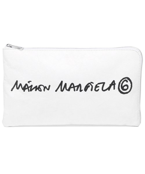 MM6 Maison Margiela(MM６　メゾンマルジェラ)/エムエムシックス メゾンマルジェラ クラッチバッグ ハンドプリント ナンバーロゴ ホワイト レディース MM6 Maison Margiela S63WD000/img05