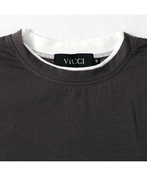 VICCI(ビッチ)/VICCI フェイクレイヤードクルーネック半袖ビッグTシャツ メンズ 半袖 ブランド 大きいサイズ ビッグシルエット オーバーサイズ 大人 無地 レイヤード 重/img12