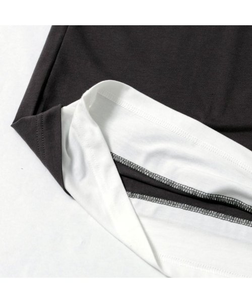 VICCI(ビッチ)/VICCI フェイクレイヤードクルーネック半袖ビッグTシャツ メンズ 半袖 ブランド 大きいサイズ ビッグシルエット オーバーサイズ 大人 無地 レイヤード 重/img14