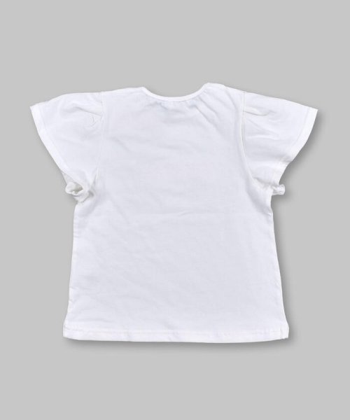 Noeil aime BeBe(ノイユ　エーム　べべ)/立体 チュール モチーフ ロゴ 袖フリル ギャザー Tシャツ (80~130cm/img02