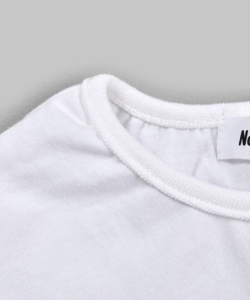 Noeil aime BeBe(ノイユ　エーム　べべ)/立体 チュール モチーフ ロゴ 袖フリル ギャザー Tシャツ (80~130cm/img03