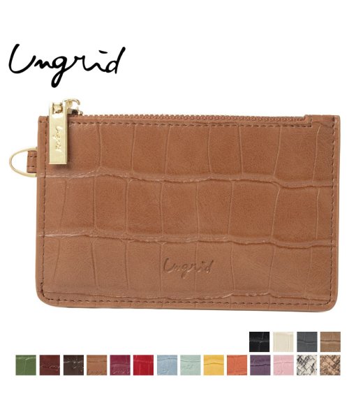 Ungrid(アングリッド)/アングリッド Ungrid 財布 ミニ財布 コインケース レディース MAD CROCO CARD CASE ブラック アイボリー グレー ベージュ カーキ ブ/img01
