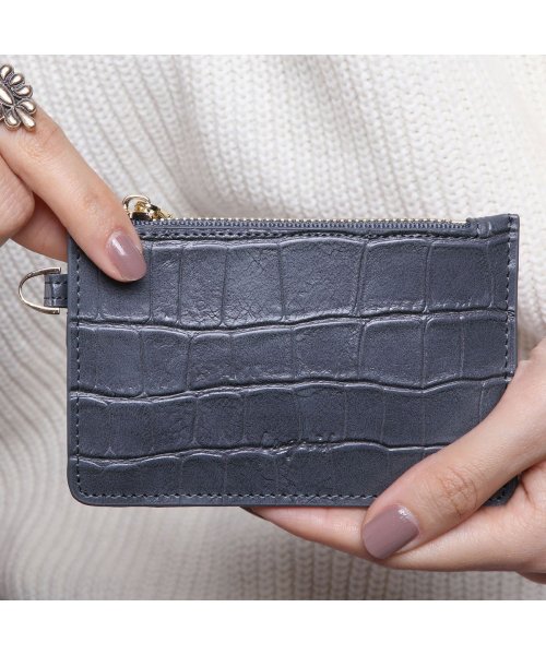 Ungrid(アングリッド)/アングリッド Ungrid 財布 ミニ財布 コインケース レディース MAD CROCO CARD CASE ブラック アイボリー グレー ベージュ カーキ ブ/img15