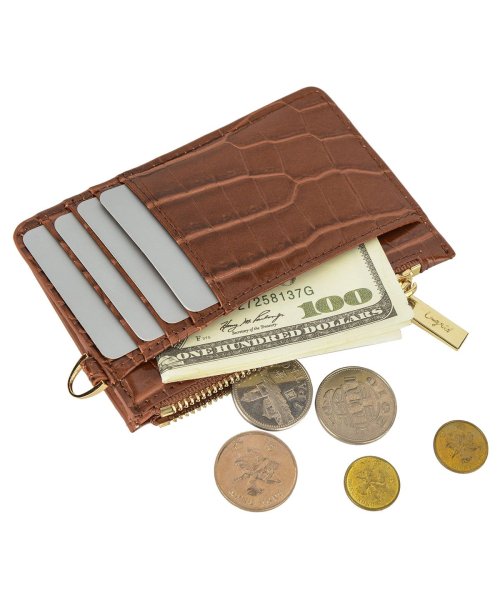 Ungrid(アングリッド)/アングリッド Ungrid 財布 ミニ財布 コインケース レディース SHINY SMALL CROCO CARD CASE ブラック グレー ベージュ カーキ/img13