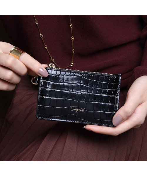 Ungrid(アングリッド)/アングリッド Ungrid 財布 ミニ財布 コインケース レディース SHINY SMALL CROCO CARD CASE ブラック グレー ベージュ カーキ/img15