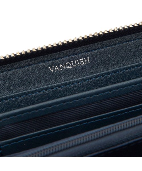 VANQUISH(ヴァンキッシュ)/ヴァンキッシュ VANQUISH 財布 長財布 メンズ ラウンドファスナー LAMB LEATHER LONG WALLET ブラック グレー ネイビー ダーク/img06