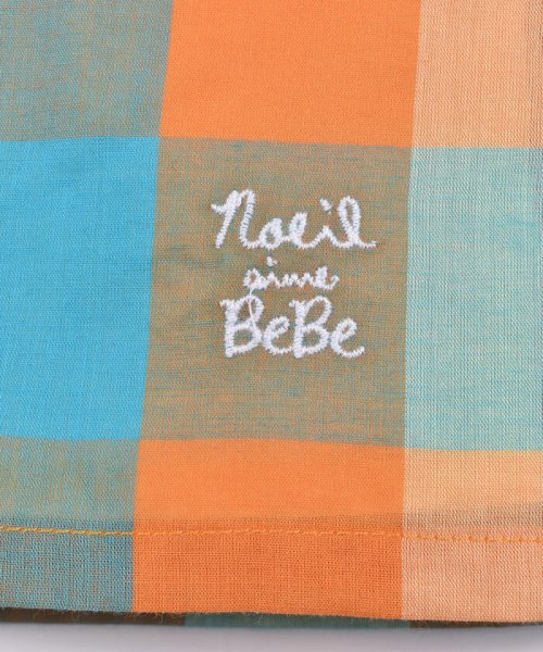 Noeil aime BeBe(ノイユ　エーム　べべ)/ウエスト コード ロゴ シシュウ チェック ショートパンツ (90~130cm)/img10
