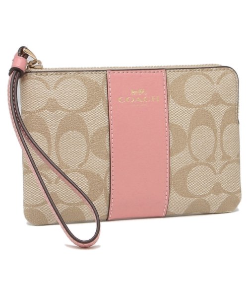 COACH(コーチ)/コーチ アウトレット リストレット ポーチ SIGNATURE ベージュ ピンク レディース COACH 58035 IMSDJ/img01