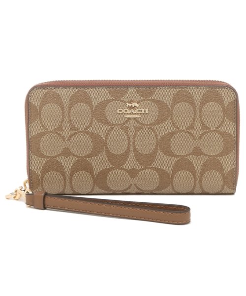 COACH(コーチ)/コーチ アウトレット 長財布 SIGNATURE ベージュ ブラウン レディース COACH C4452 IME74/img05