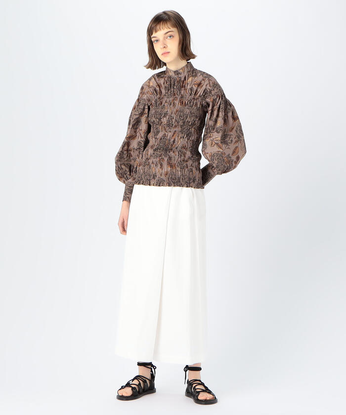 セール】GANNI コットン フラワープリントブラウス(504056387