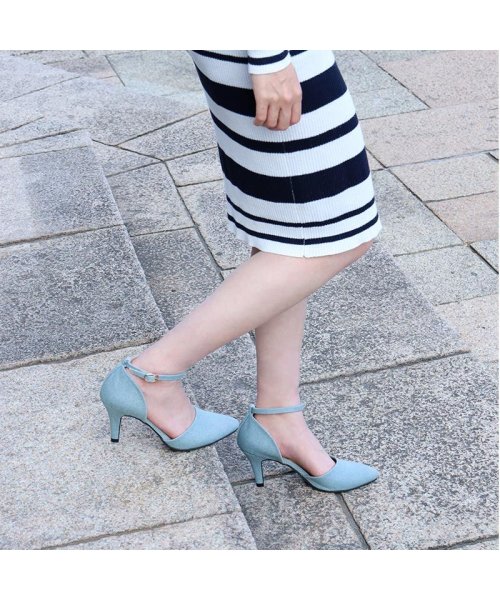 SFW(サンエーフットウェア)/8cmヒール 履きやすい 歩きやすい 走れる パーティー 二次会 結婚式 レディース 靴 ワンピ 韓国 オフィスカジュアル 美脚 靴 セパレートストラップパンプ/img08