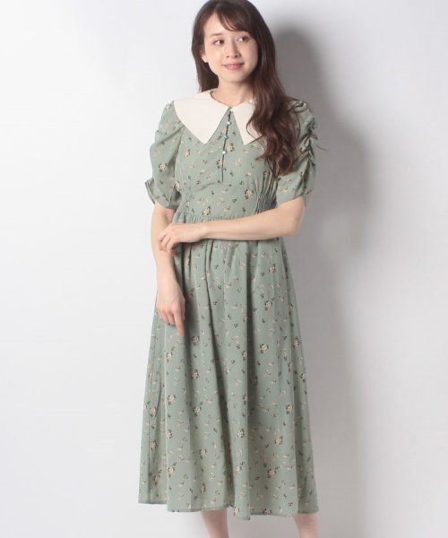 セール 花柄白衿パワショルワンピース オリーブデオリーブ Olive Des Olive Magaseek セール 花柄白衿パワショルワンピース オリーブデオリーブ Olive Des Olive Magaseek