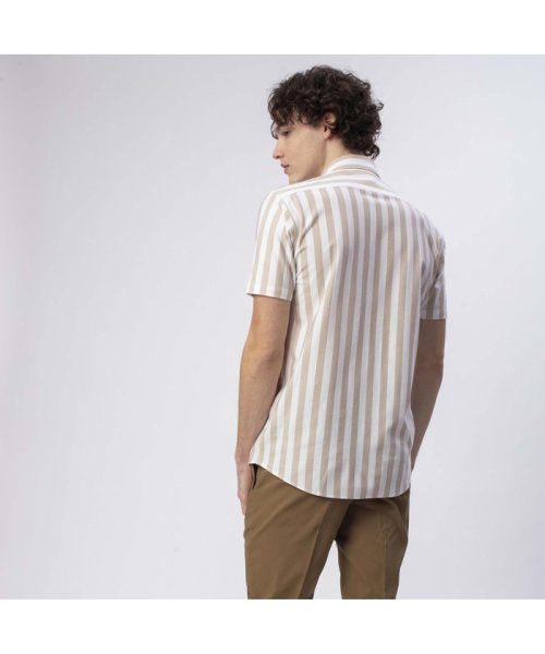 LACOSTE Mens(ラコステ　メンズ)/バイカラーストライプ半袖ビジネスシャツ/img01