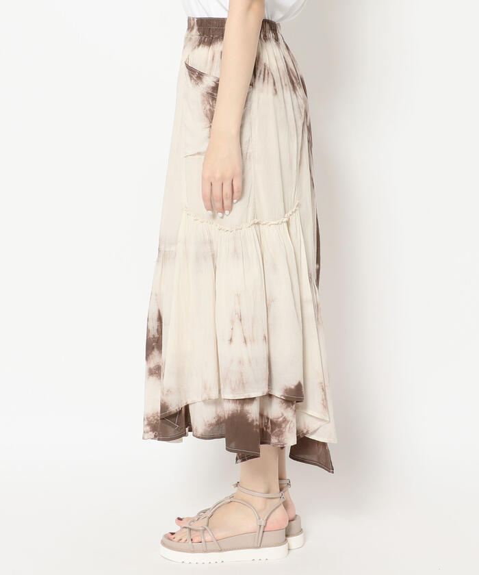 割引 タイダイ Skirt Irregular イレギュラースカート Tie Dyed ひざ下スカート Www Euroceil Com