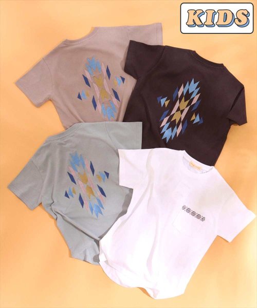 anap mimpi(アナップミンピ)/【KIDS】オルテガ刺繍ラウンドヘムビックTシャツ/img01