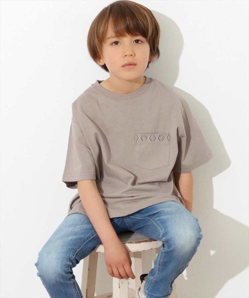 anap mimpi(アナップミンピ)/【KIDS】オルテガ刺繍ラウンドヘムビックTシャツ/img06