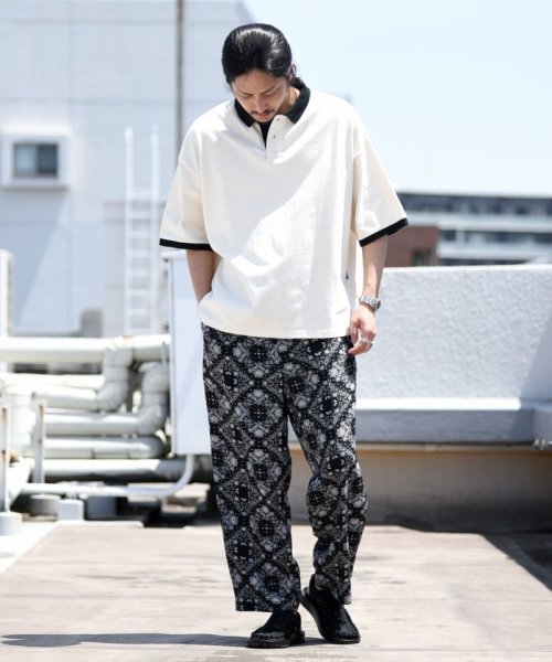 SHIPS MEN(シップス　メン)/【WEB限定】SHIPS: 《シャツ+パンツ+巾着袋3点セット》ワンマイル セットアップ オープンカラーシャツ/リラックスパンツ/img03