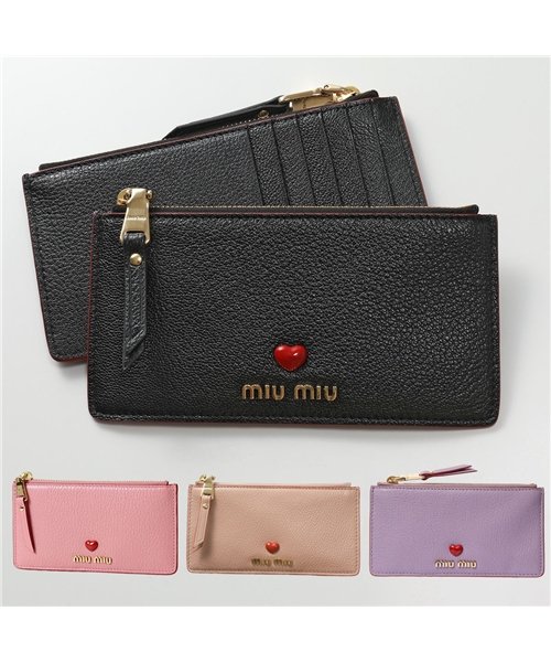MIUMIU(ミュウミュウ)/5MB006 2BC3 MADRAS LOVE  カードケース パスケース コインケース ブラック フラグメントケース ミニ財布 レディース /img01