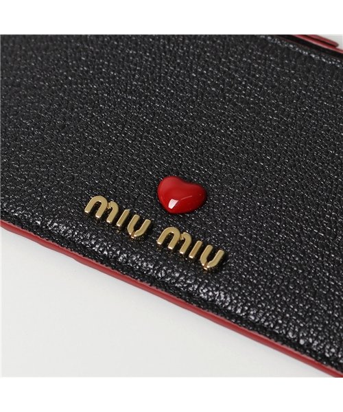 MIUMIU(ミュウミュウ)/5MB006 2BC3 MADRAS LOVE  カードケース パスケース コインケース ブラック フラグメントケース ミニ財布 レディース /img05