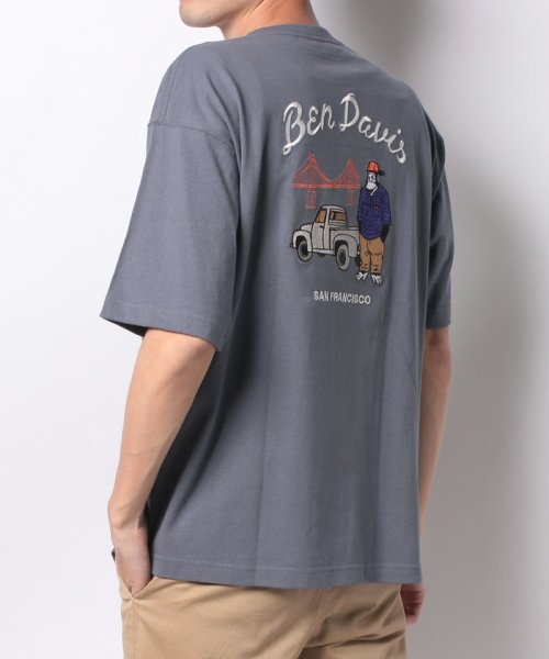 BEN DAVIS(BEN DAVIS)/【BEN DAVIS】 ベンデイビス ルードエンブレムバックプリント ビッグシルエット半袖Tシャツ/img16