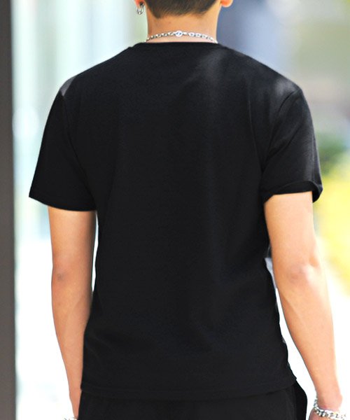 LUXSTYLE(ラグスタイル)/ガールフォトミラーシートTシャツ/Tシャツ メンズ 半袖 ガール フォト プリント ロゴ ミラーシート/img01