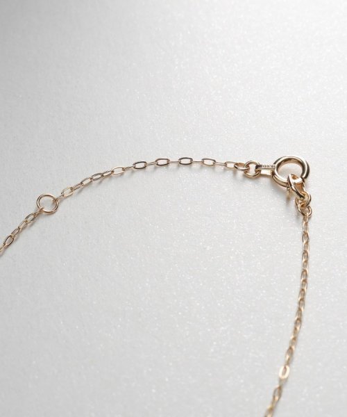 K10ウエーブプレート ラウンド ネックレス 