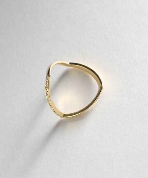 K18ダイヤモンド V字リング 