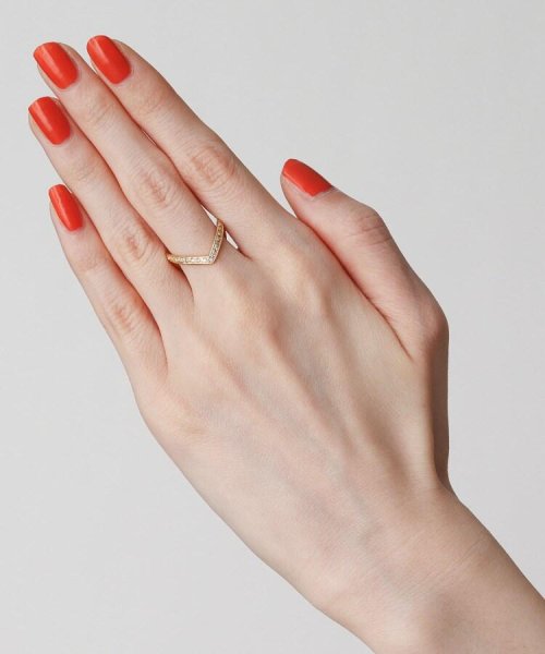 K18ダイヤモンド V字リング 