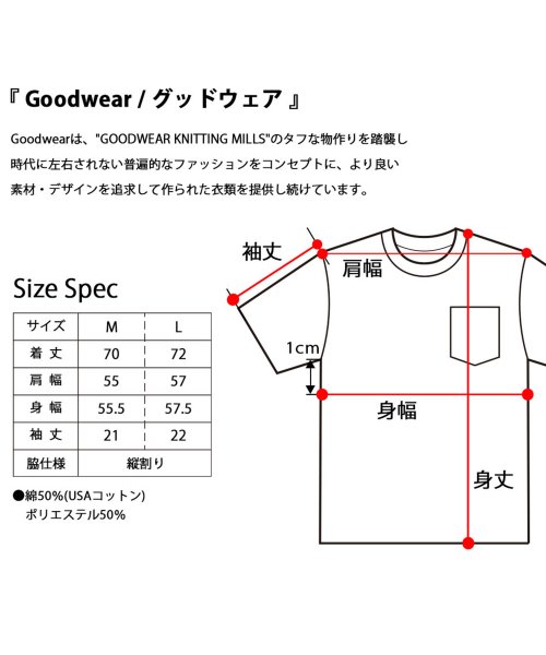 Goodwear(グッドウェア)/【Goodwear/グッドウェア】USAコットンポケット付きTシャツ/吸水速乾/半袖/ビッグシルエット/img06
