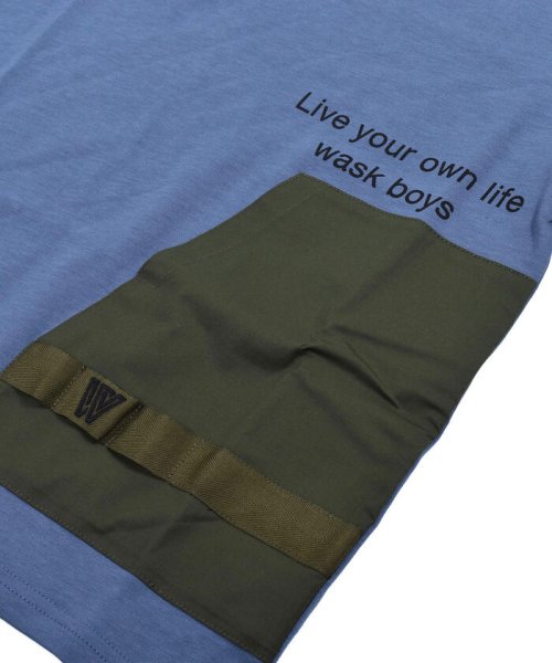 WASK(ワスク)/配色 ポケット ロゴプリント ビッグ 半袖 Tシャツ (100~160cm)/img13