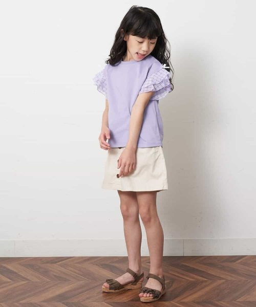 a.v.v(KID'S)(アー・ヴェ・ヴェキッズ)/[100－130]【接触冷感】シアーフリルカットソー[WEB限定サイズ]/img02