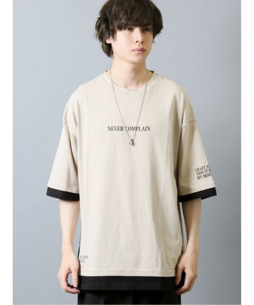 semanticdesign(セマンティックデザイン)/フェイクレイヤード クルーネック半袖BIGTシャツ/img09