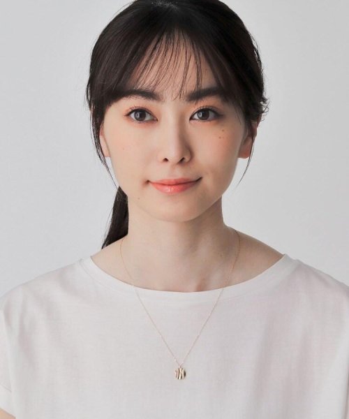 K10ウエーブプレート ラウンド ネックレス 