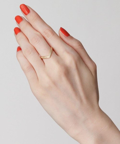 K18ダイヤモンド V字リング 