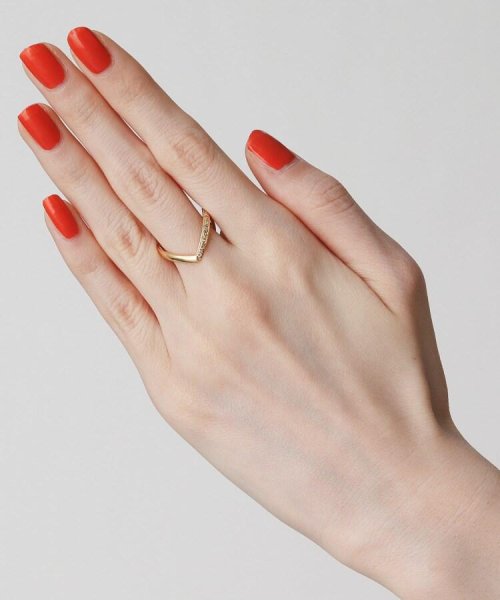 K18ダイヤモンド V字リング 