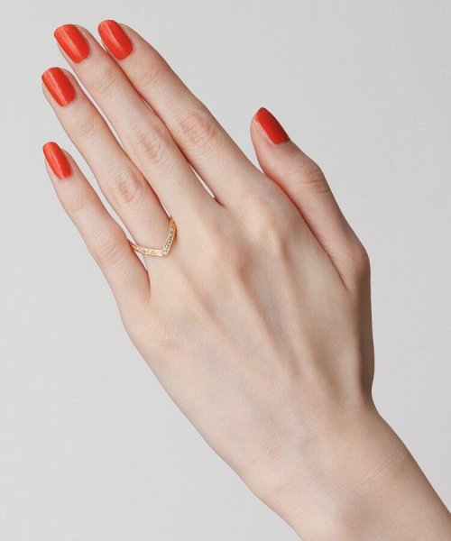 K18ダイヤモンド V字リング 