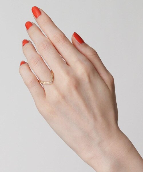 K18ダイヤモンド V字リング 