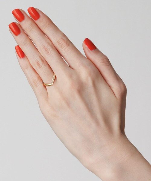 K18ダイヤモンド V字リング 