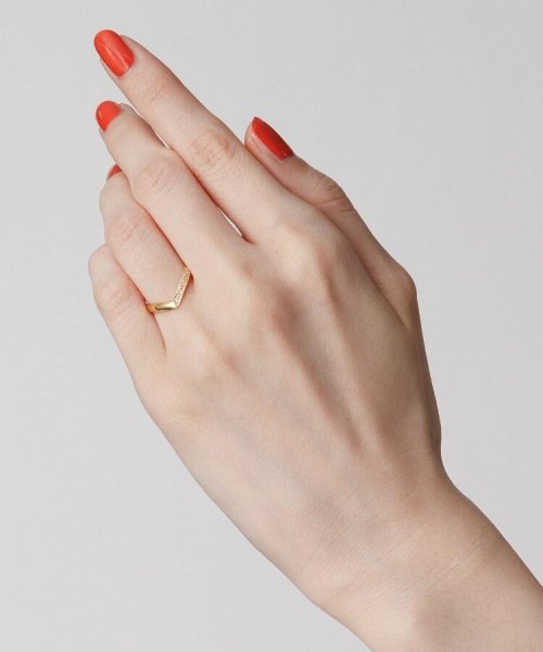 K18ダイヤモンド V字リング 