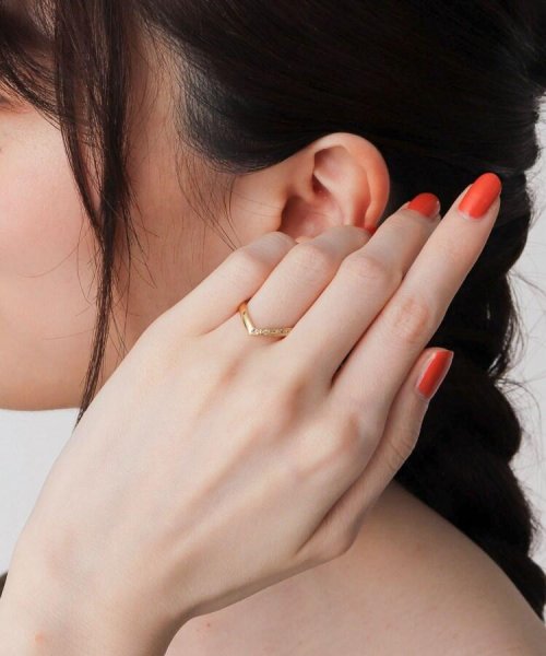 K18ダイヤモンド V字リング 