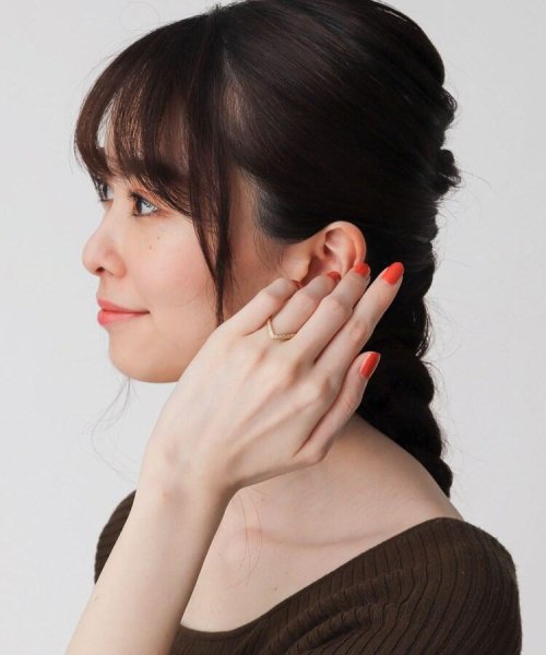 K18ダイヤモンド V字リング 